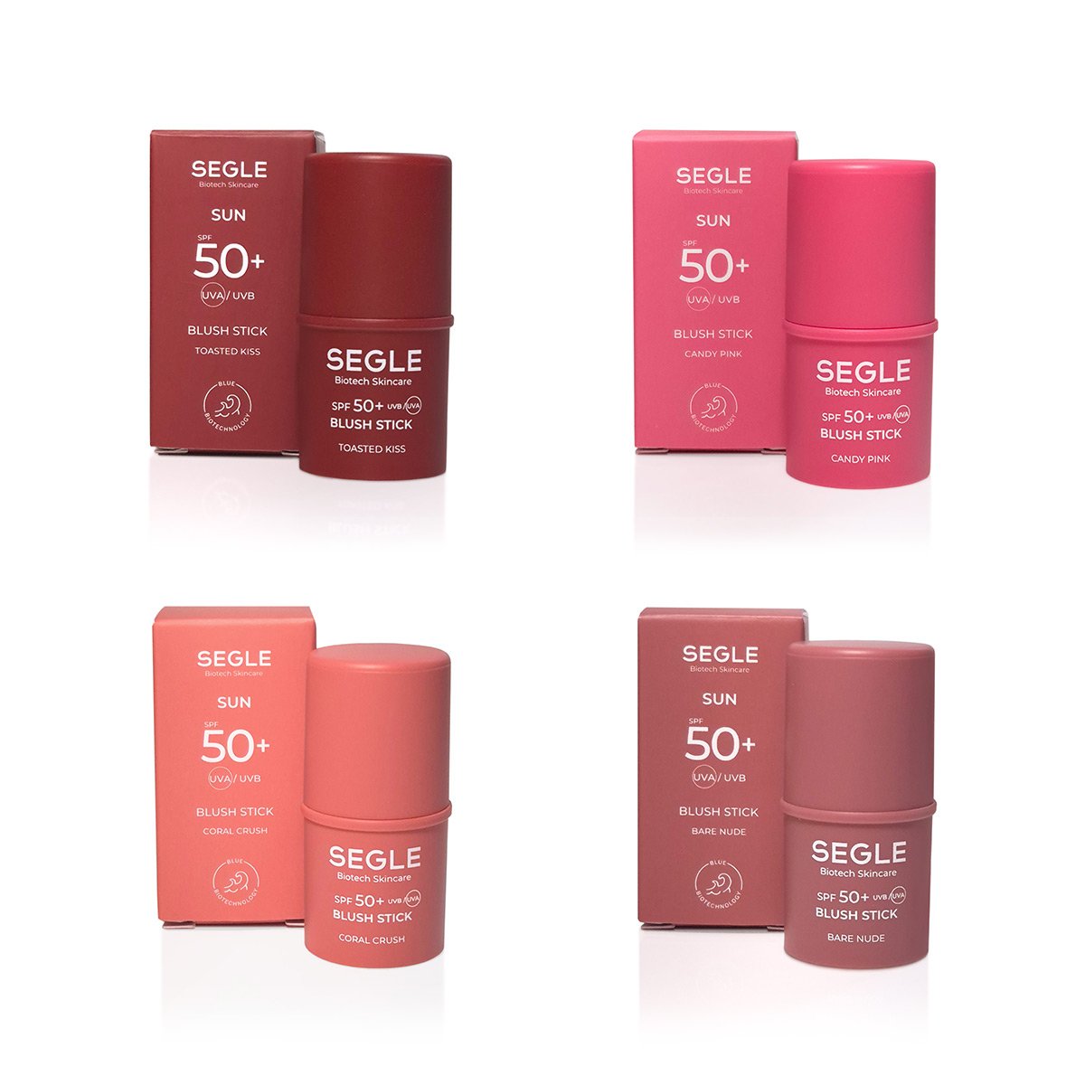 Blush Sticks SPF50+ SEGLE, colección de tonos